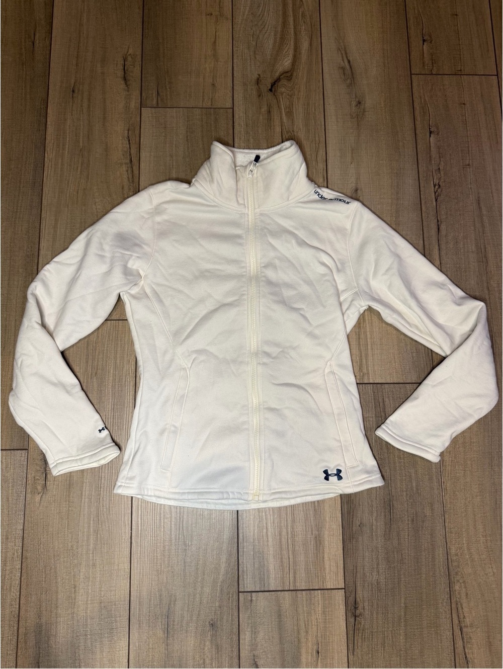 Under Armour Women's Cream Full-Zip Fleece Bomber Jacket
